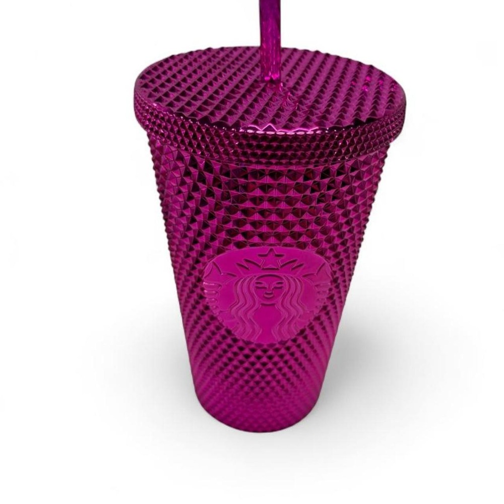 Starbucks 2022 Tumbler Sangria Hot Pink Studded Grande Cold Cup 16oz USA NEW